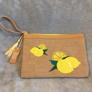 Lemon clutch wristlet handbag NWT